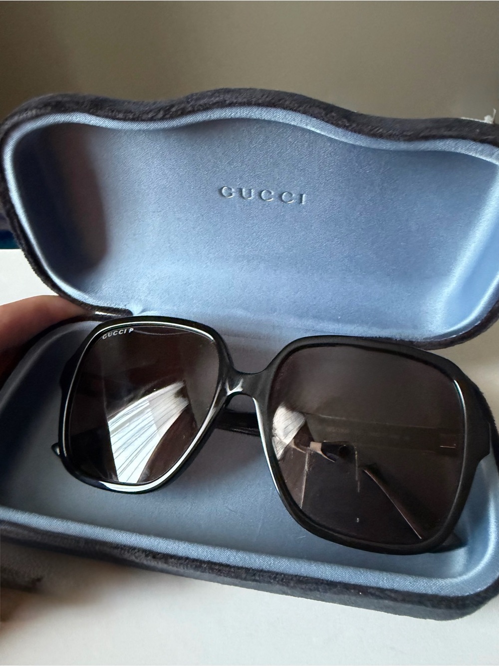 Gucci Polarized Women’s Black Oversized Sunglasses NEW